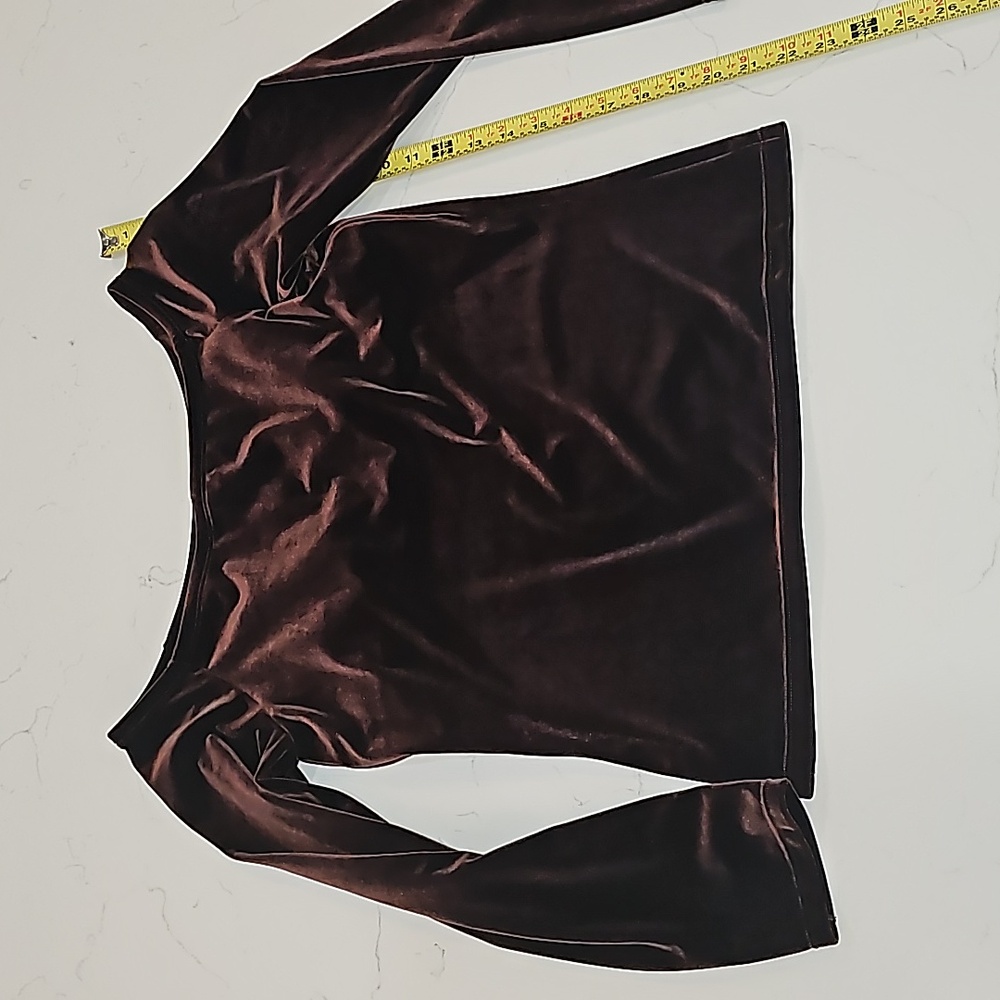 Soft Surroundings Brown Velvet Off-Shoulder Built-In Bra Size 34